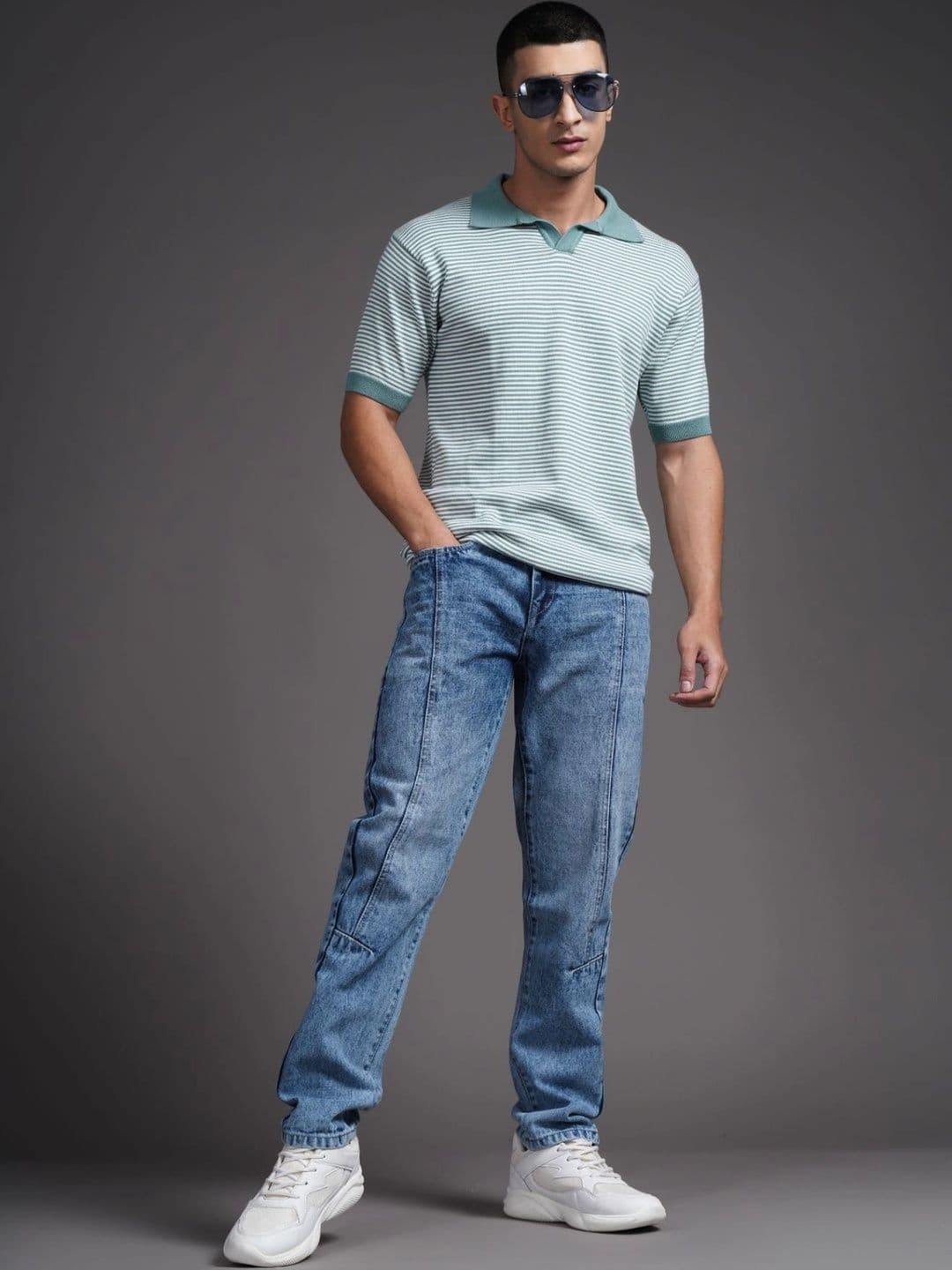 PAUL STREET Men Comfort Tapered Fit Mid-Rise Jeans thumbnail 7