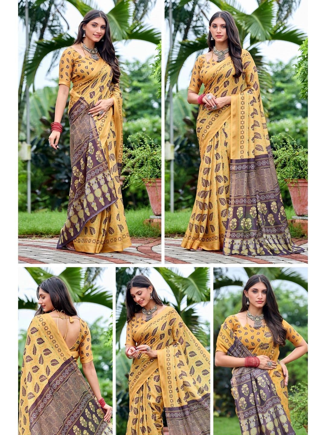 K 5 Fashion women Paisley Embroidered Pure Cotton Fusion Ikat Saree thumbnail 7
