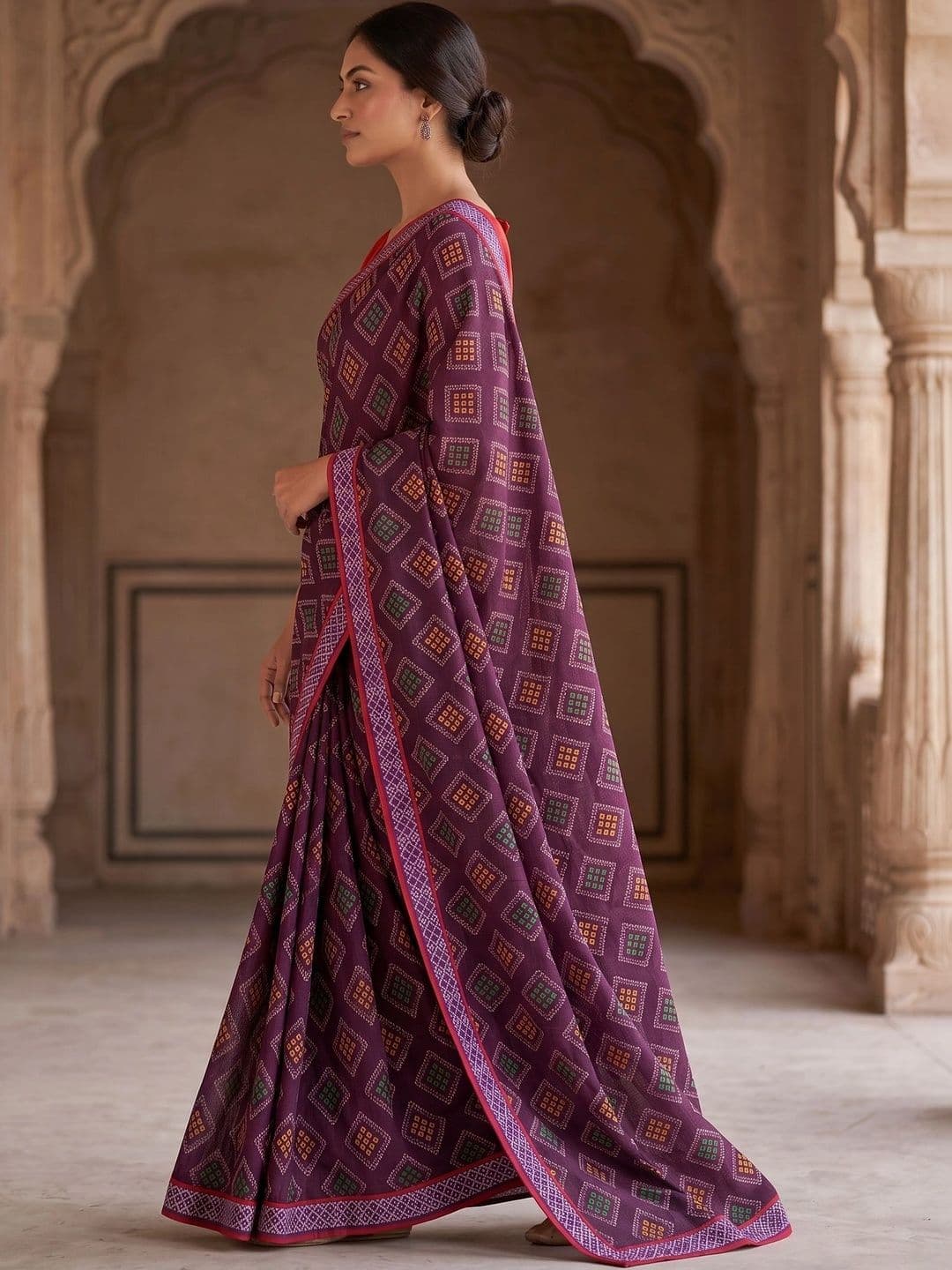 Textile Mantra Bandhani Poly Georgette Bandhani Saree thumbnail 2