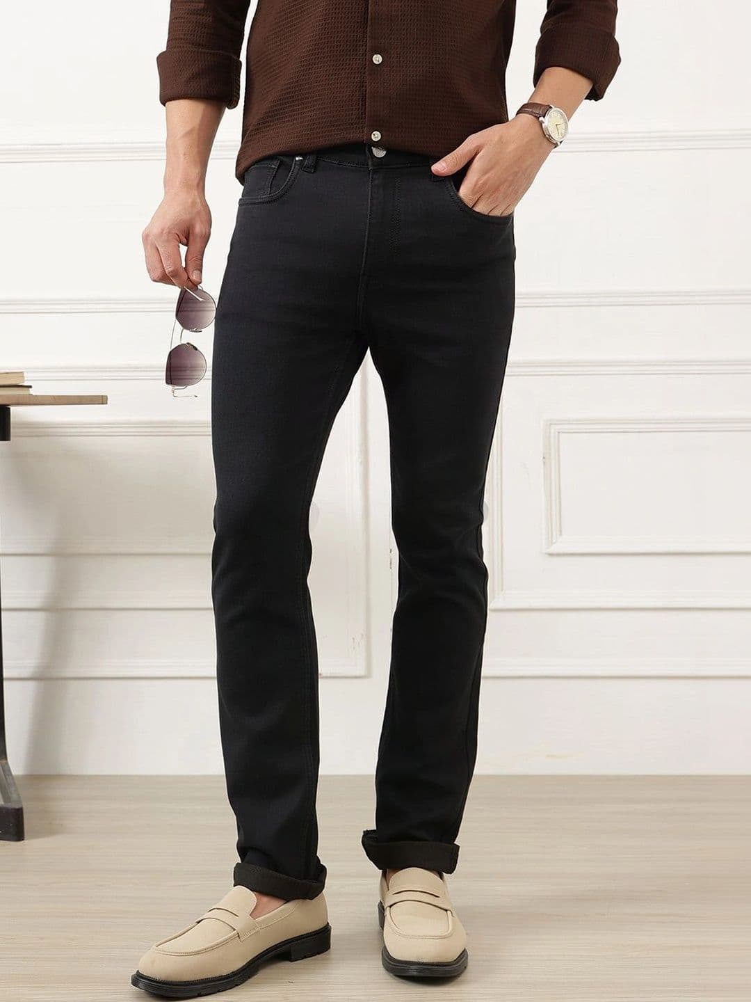 Thomas Scott Men Smart Straight Fit Mid-Rise Stretchable Jeans thumbnail 5