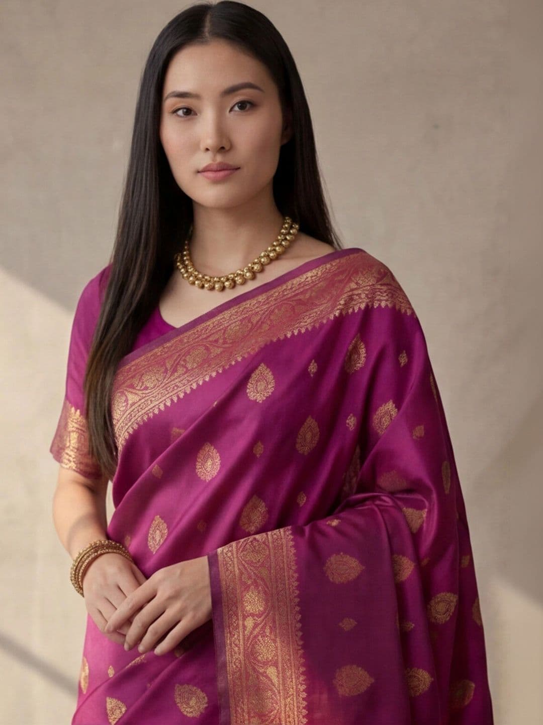 Anouk Rustic Woven Design Zari Silk Blend Designer Banarasi Saree thumbnail 6