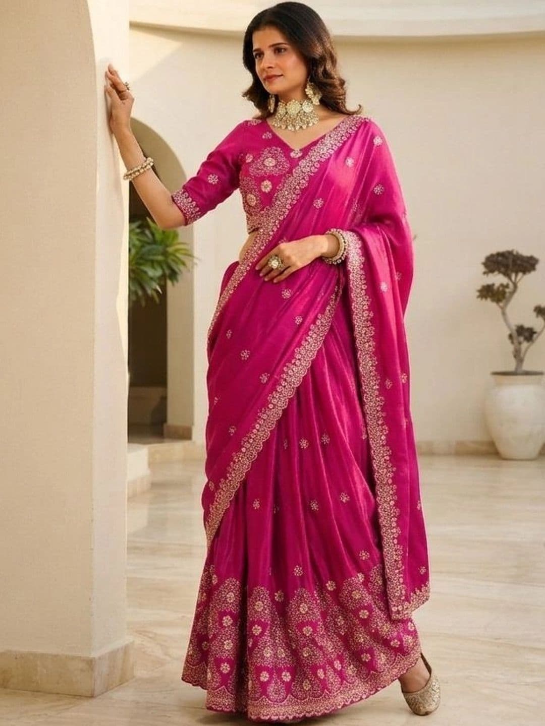 all about you Embroidered Semi-Stitched Lehenga & Blouse With Dupatta thumbnail 2