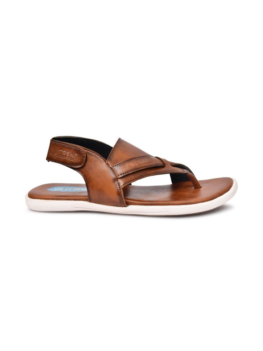 G L Trend Men Leather Comfort Casual Velcro Tan Sandals thumbnail 6
