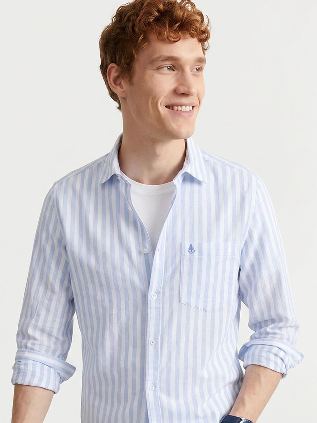 Mast & Harbour Soft Touch Oxford Stripe Shirt - view 1