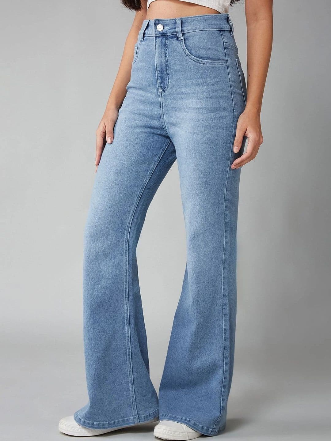 DOLCE CRUDO Women Bootcut High-Rise Light Fade Stretchable Jeans - view 1