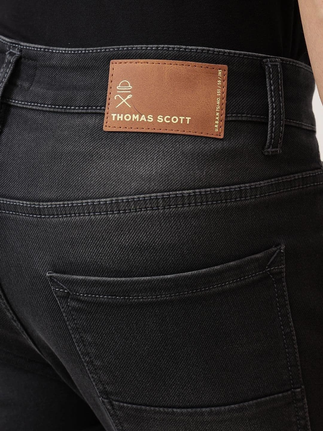 Thomas Scott Men Smart Straight Fit Mid-Rise Low Distress Stretchable Jeans thumbnail 4