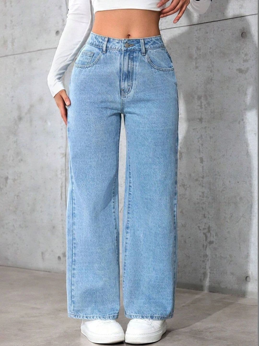 Leopraz Women Comfort Wide Leg Mid-Rise Jeans - view 1