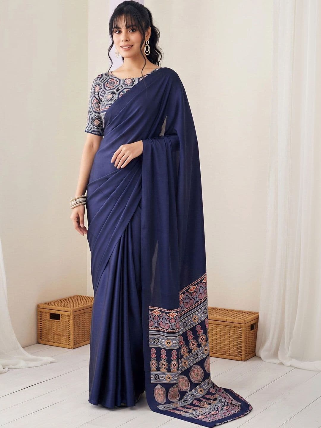 Anouk Satin Designer Saree - view 1