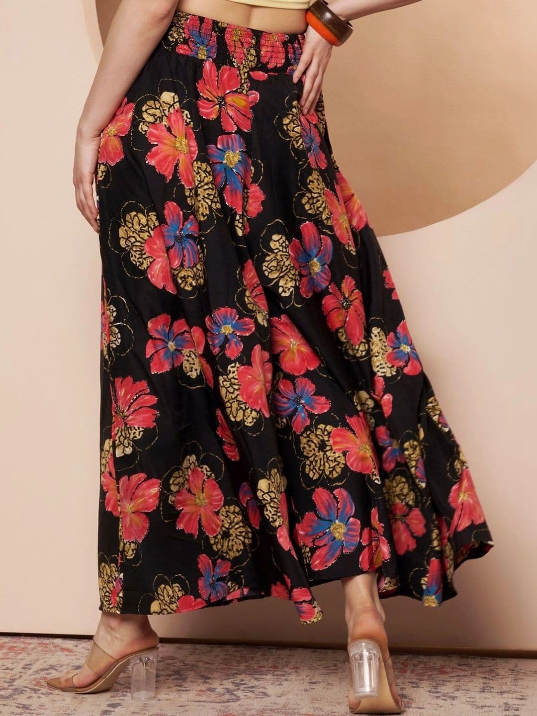 CORSICA Women Floral Printed Knitted Ethnic Palazzos thumbnail 2