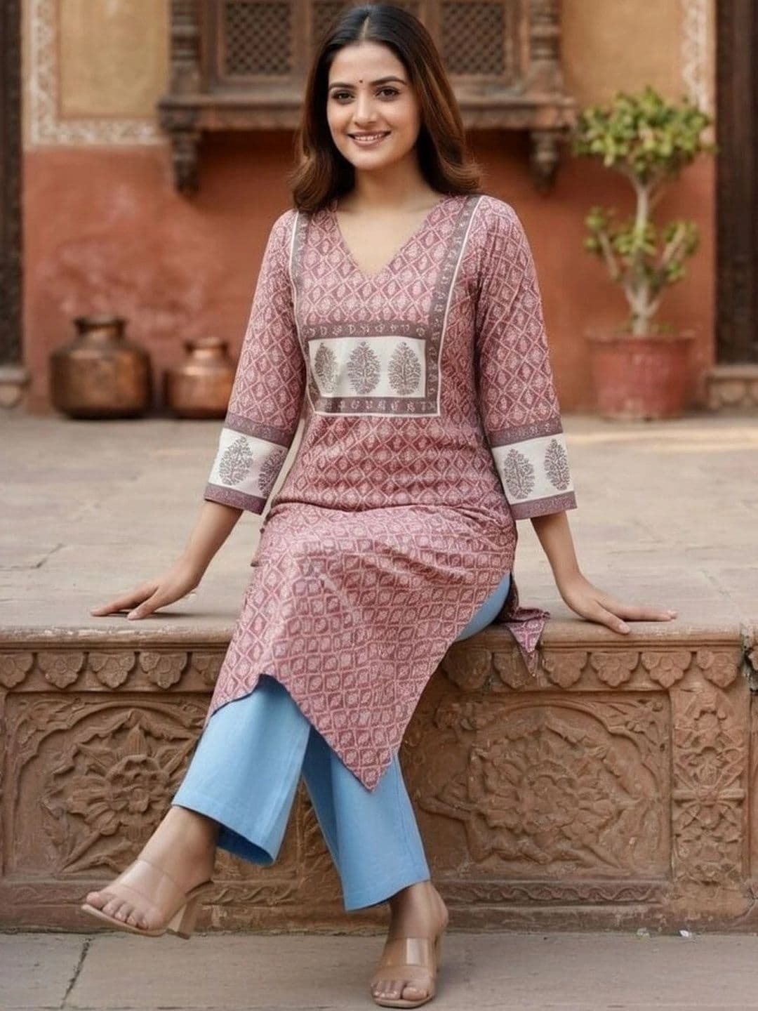 KALAMIR Women Ethnic Motifs Printed Indie Prints Kurta thumbnail 6