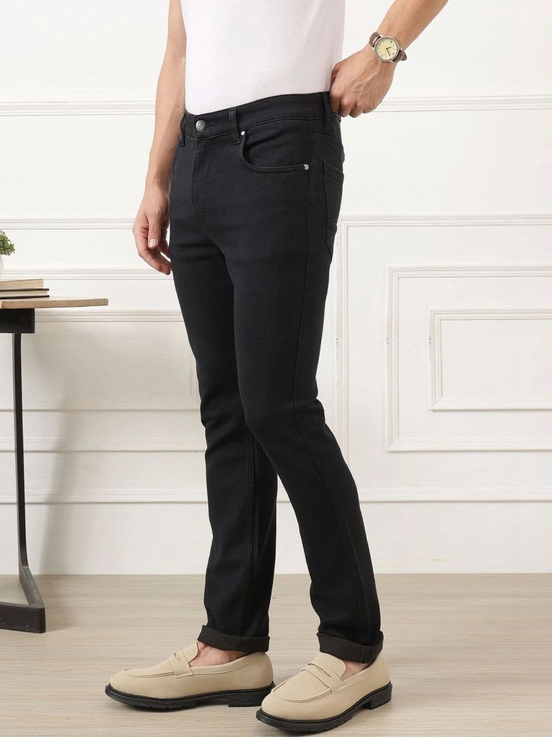 Thomas Scott Men Smart Straight Fit Mid-Rise Stretchable Jeans thumbnail 2