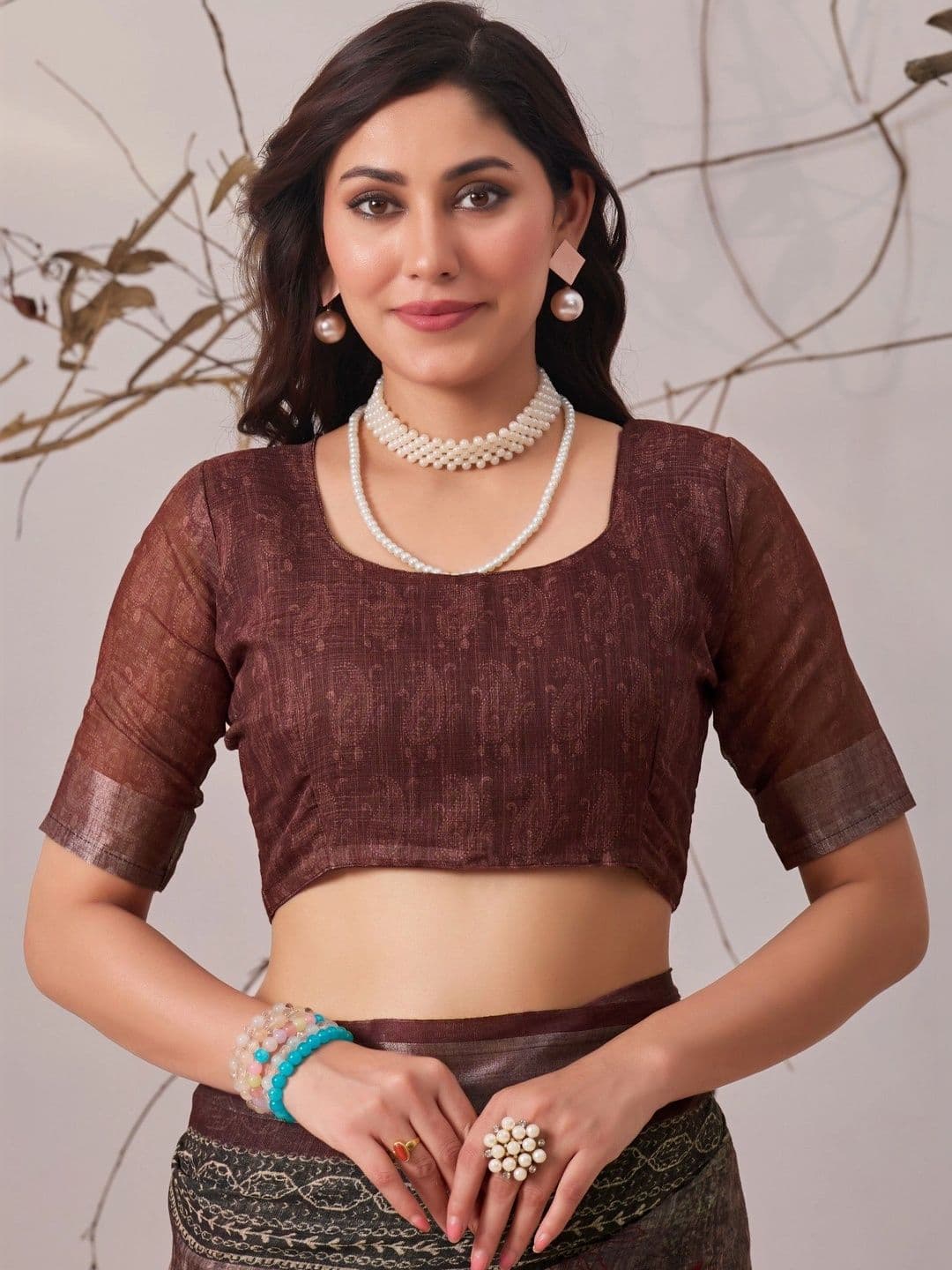 Moda Rapido Linen Blend Designer Saree thumbnail 5