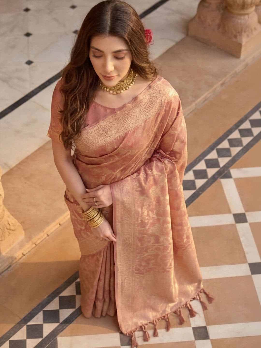 Anouk Rustic Woven Design Zari Silk Blend Designer Kanjeevaram Saree thumbnail 2