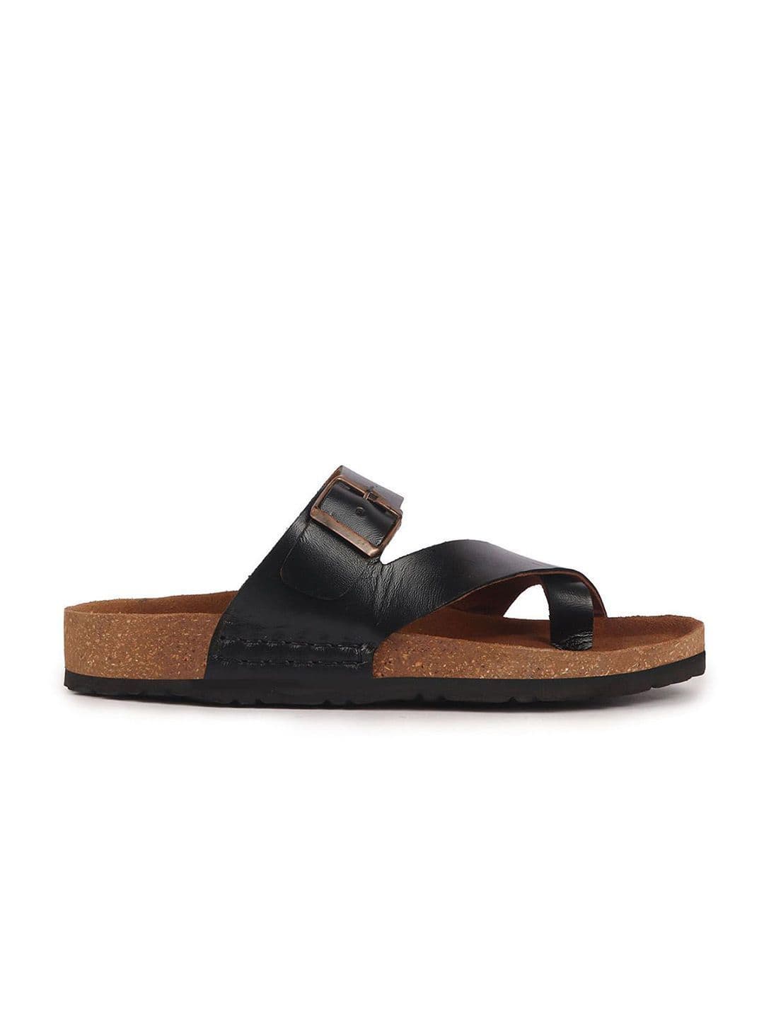 FAUSTO Men Leather Comfort Sandals With Buckle Details thumbnail 2