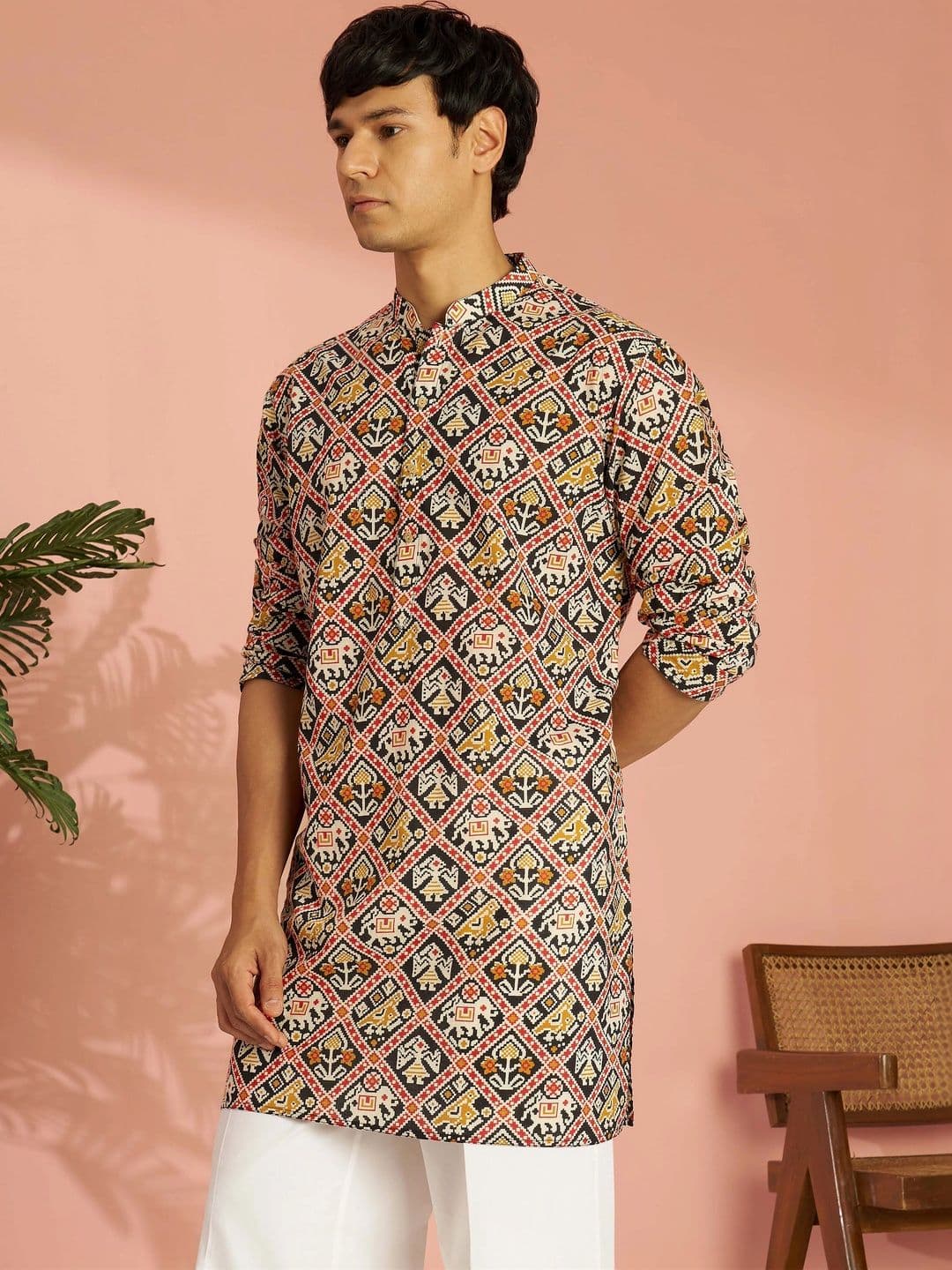 VASTRAMAY Men Ethnic Motifs Printed Kurta thumbnail 6