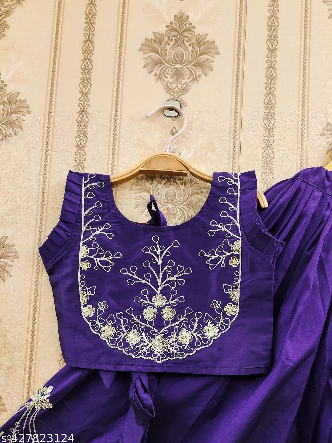 KALINI Girls Embroidered Thread Work Ready to Wear Lehenga & thumbnail 4