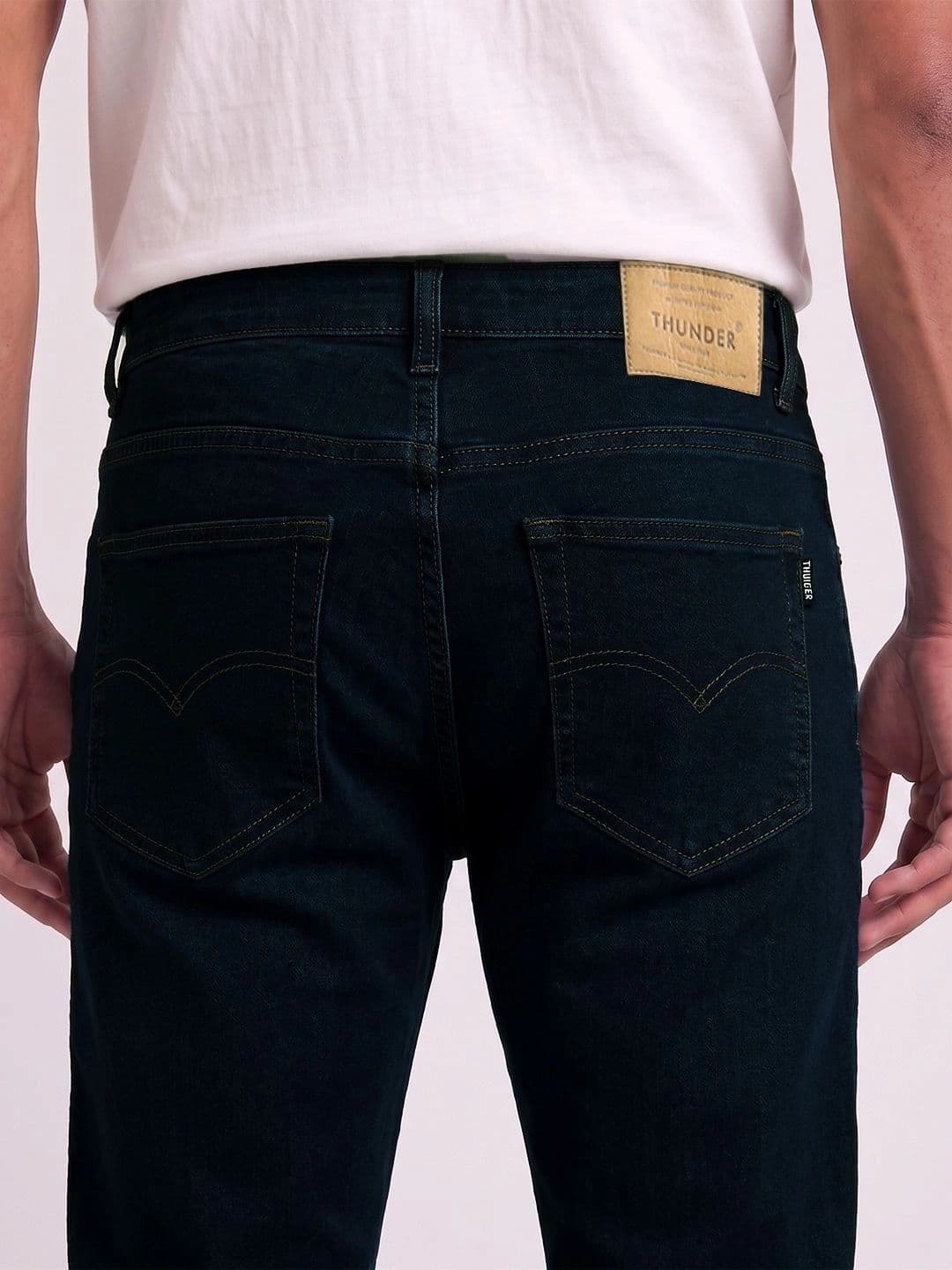 THUNDER JEANS Men Regular Fit Mid-Rise Stretchable Jeans thumbnail 3
