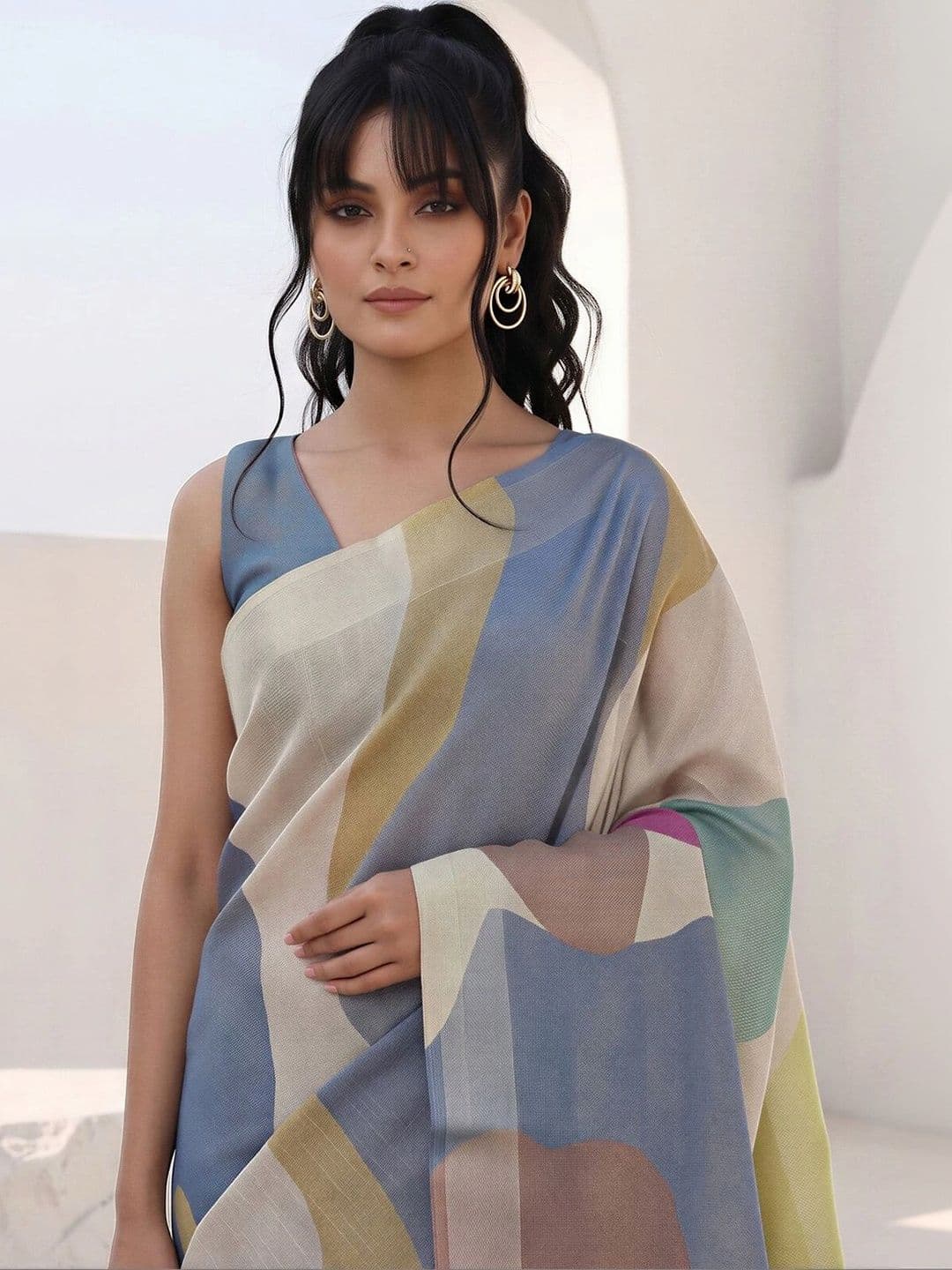 Anouk Silk Cotton Designer Saree thumbnail 5
