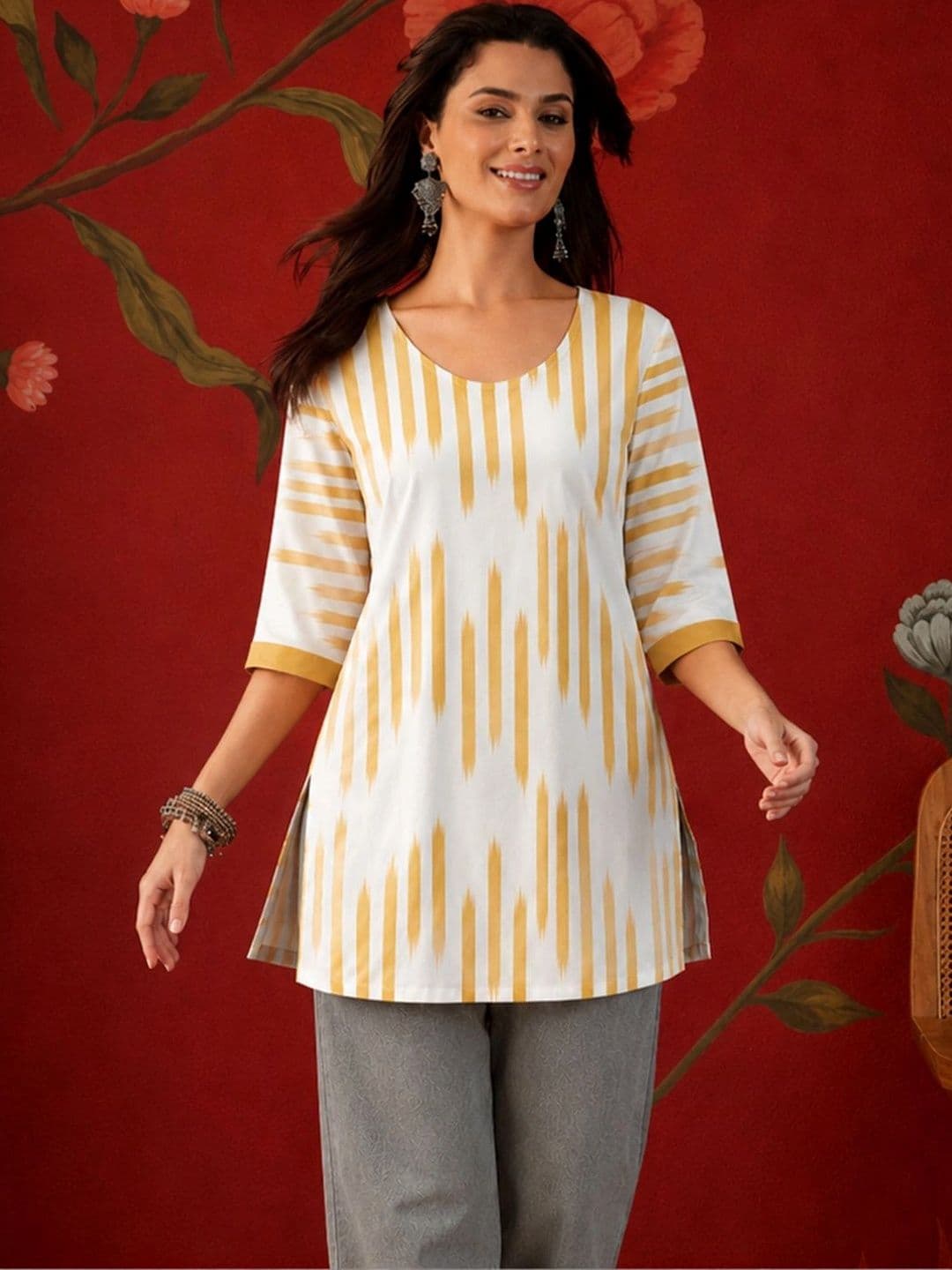 Sangria Ethnic Motifs Printed Kurti thumbnail 4
