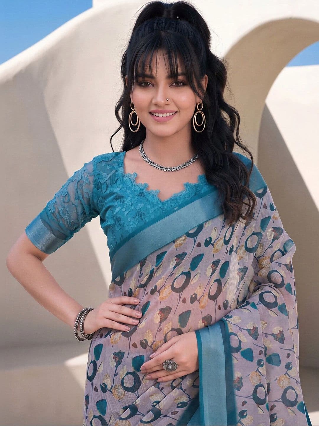 Anouk Zari Designer Saree thumbnail 5