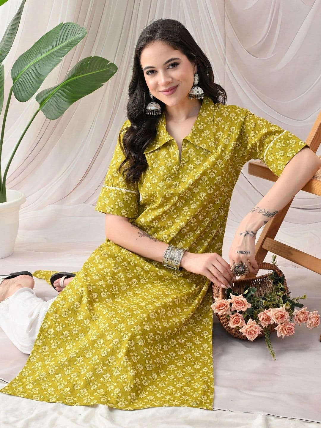 JEMCY Women Ethnic Motifs Printed Kurta thumbnail 4