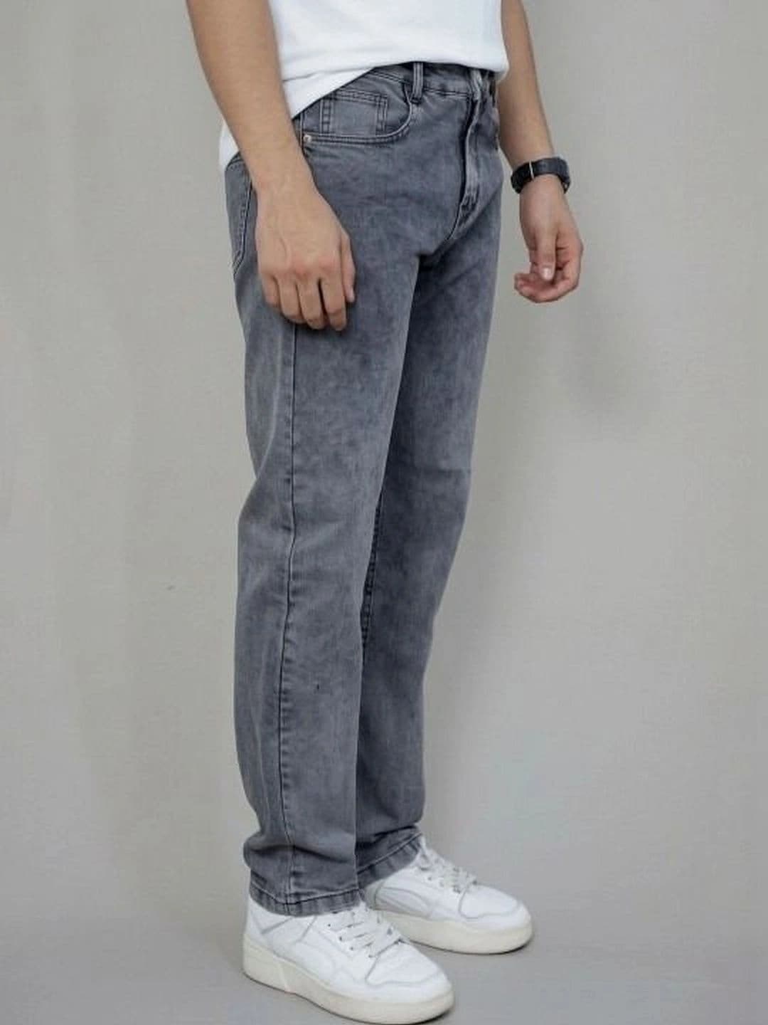 Moda Rapido Men Straight Fit Mid-Rise Low Distress Light Fade Jeans thumbnail 3