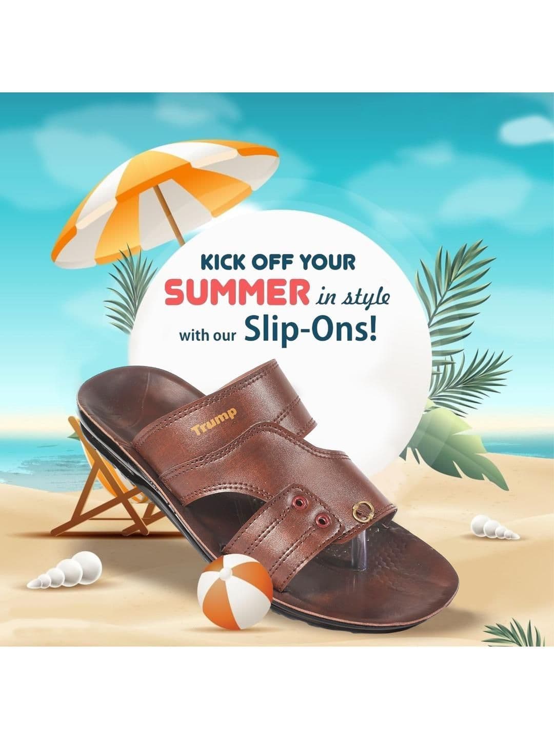 Trump Bizazo Men Tan Flip Flops thumbnail 5
