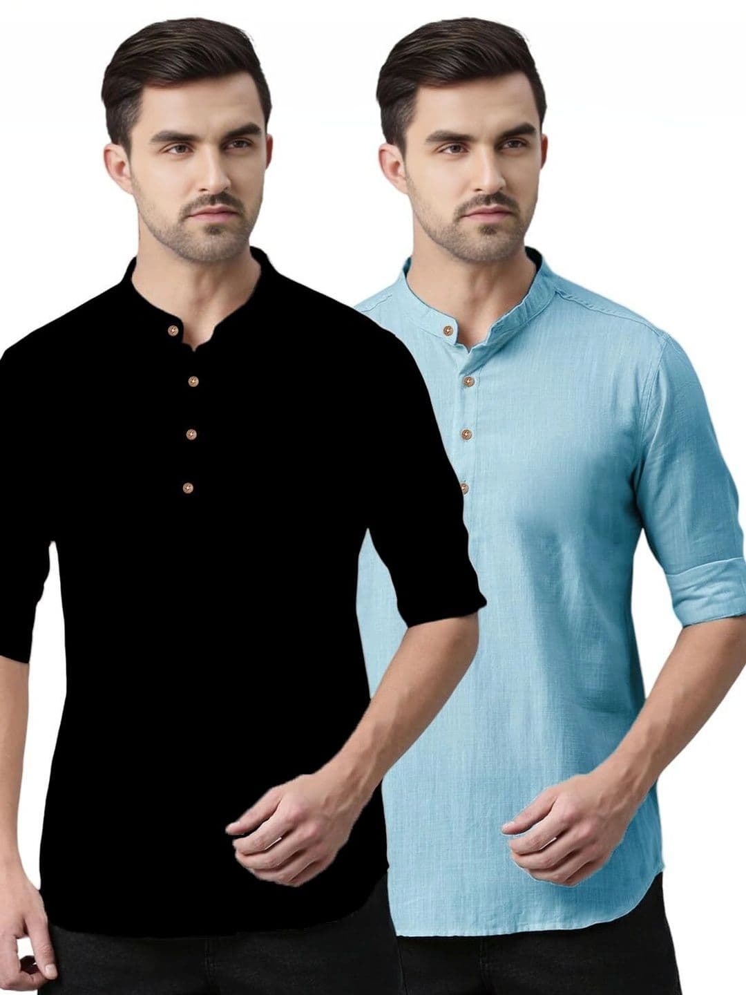 Amrit Trending Men Pack of 2 Solid Kurta - view 1