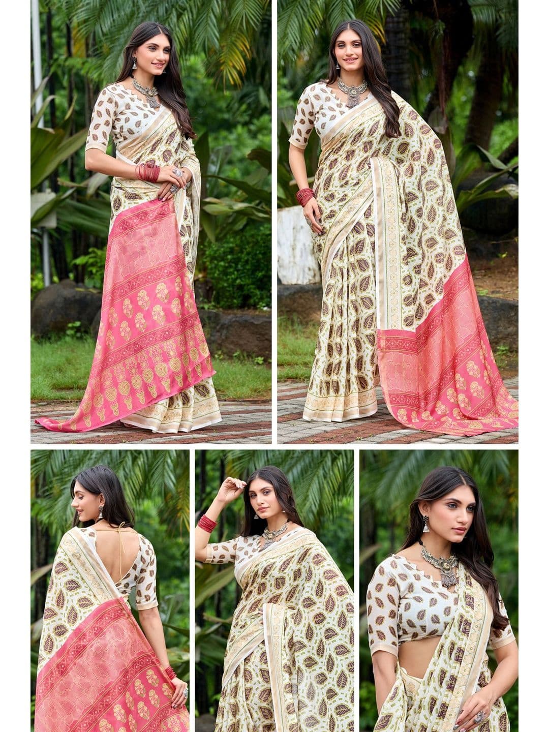 K 5 Fashion Ethnic Motifs Embroidered Pure Cotton Fusion Ikat Saree thumbnail 3