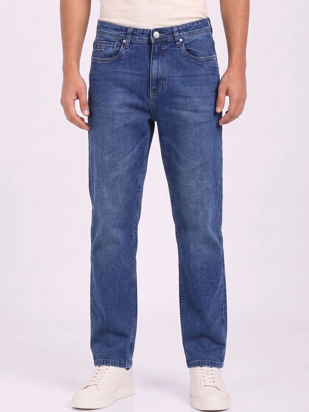 THUNDER JEANS Men Straight Fit Mid-Rise Stretchable Jeans thumbnail 2