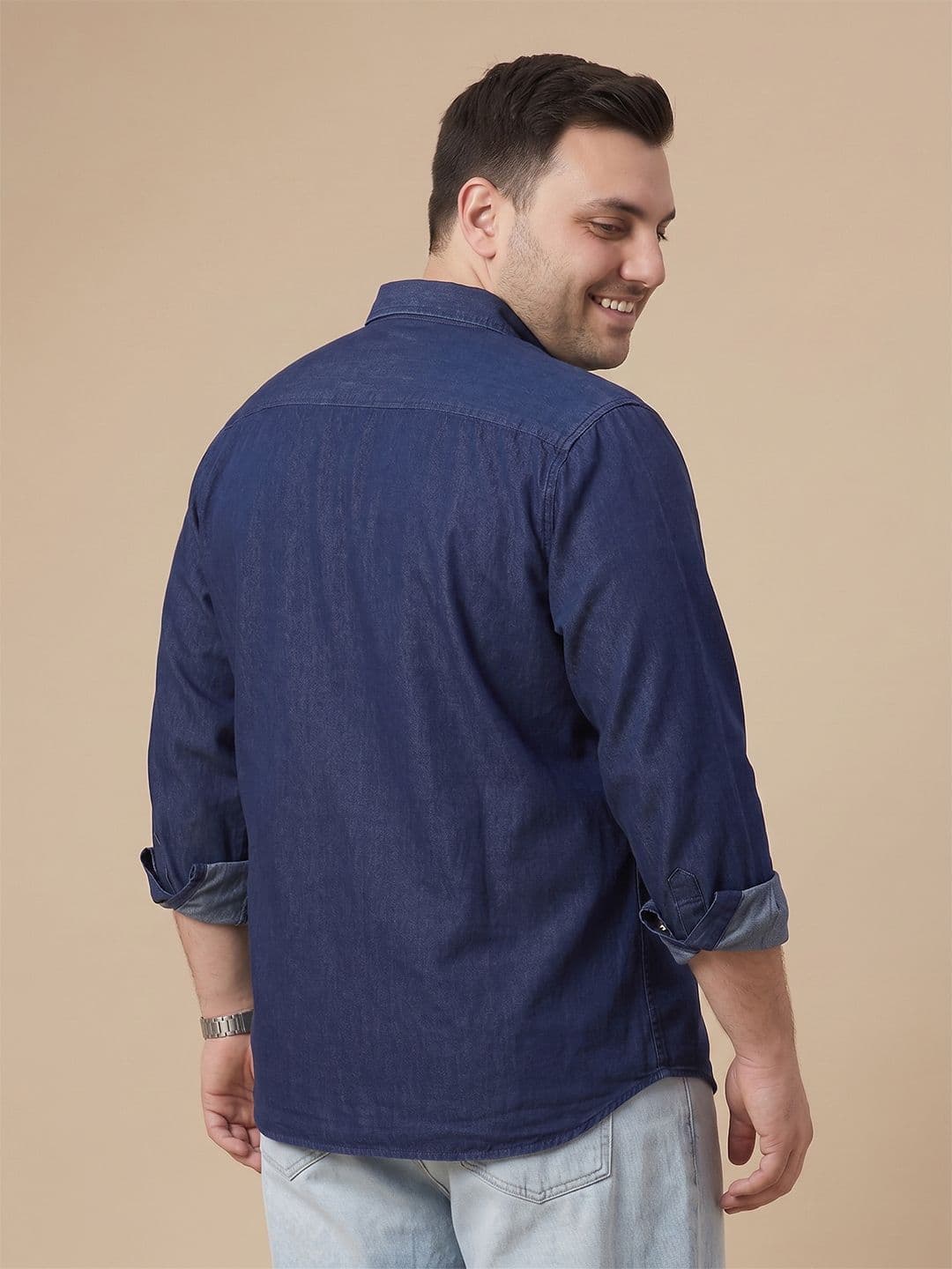 Sztori Plus Size Denim Casual Shirt thumbnail 2