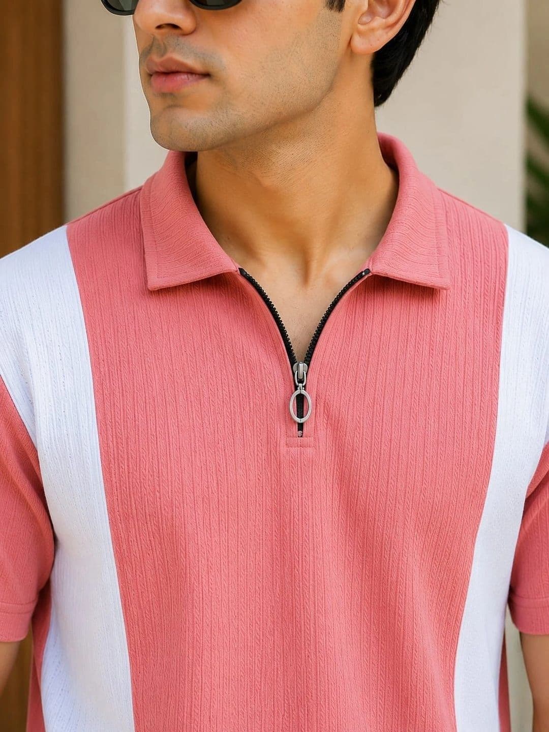 Blushme Men Colourblocked Polo Collar T-shirt thumbnail 2