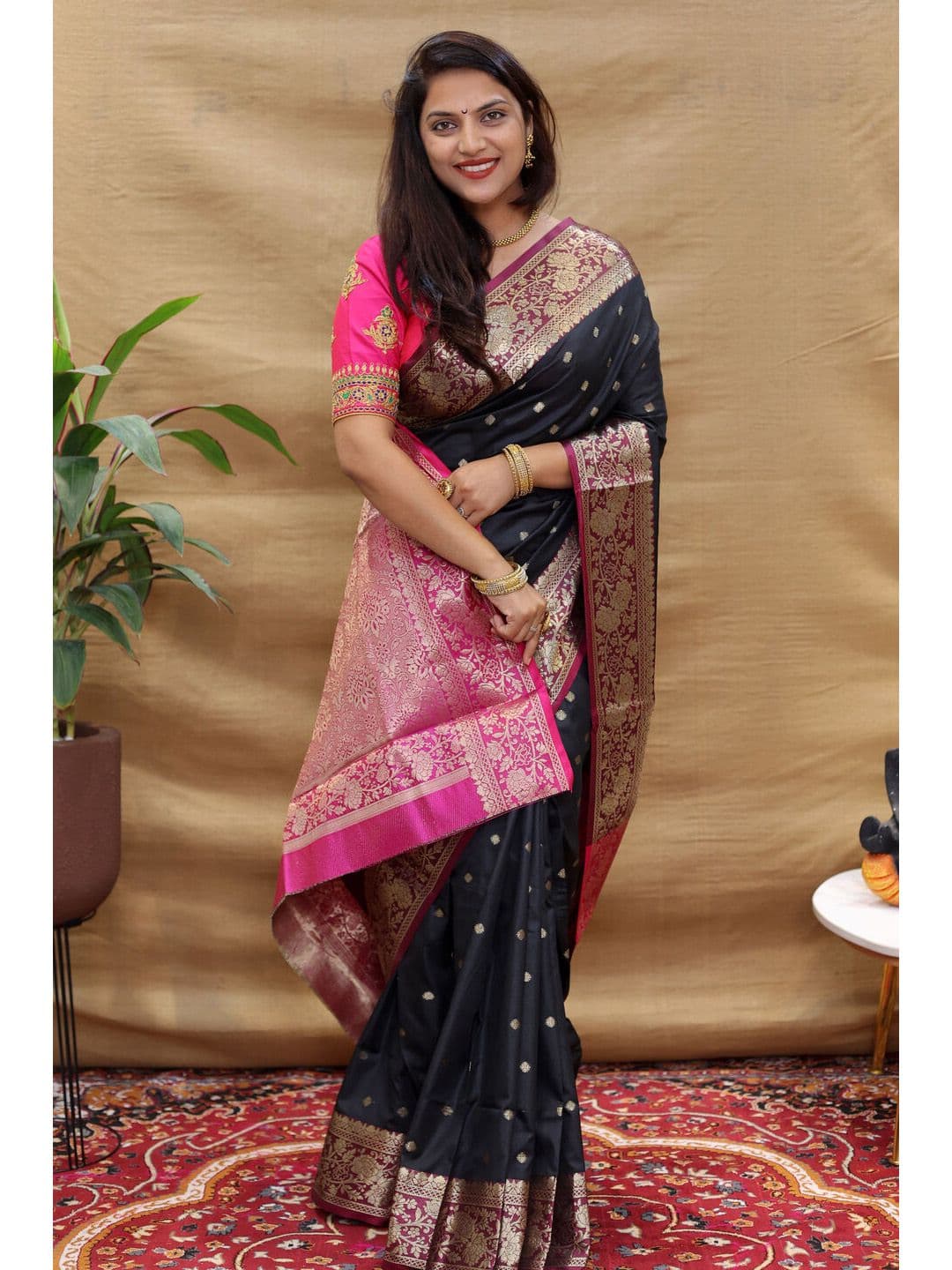 Dhaaga Ghar Woven Design Zari Art Silk Banarasi Saree thumbnail 4