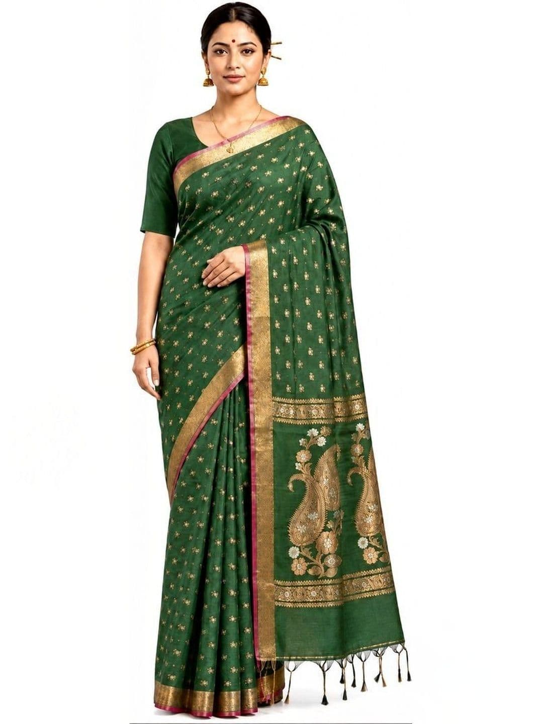 Maa shipra creation Woven Design Zari Taant Saree - view 1