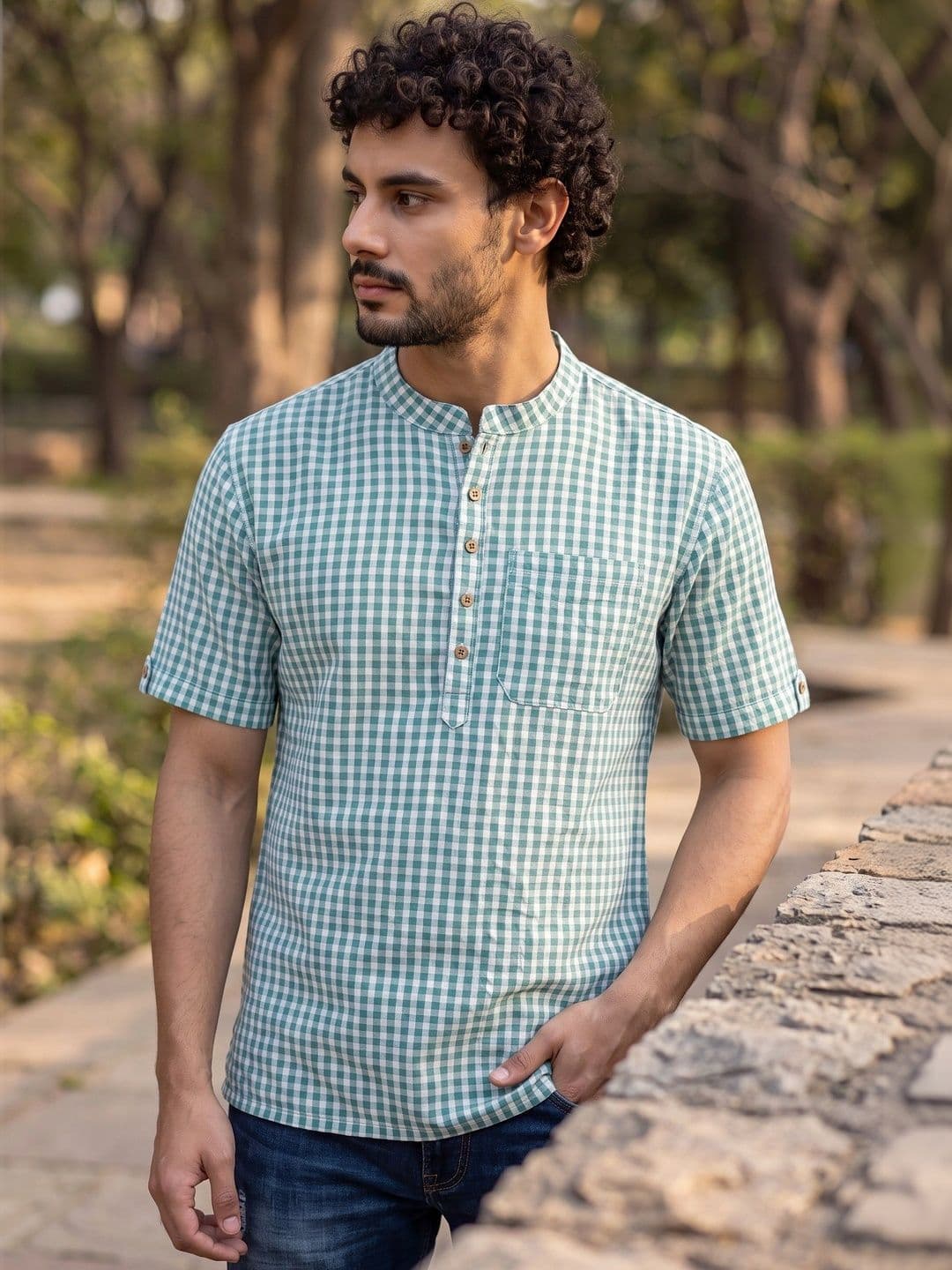 Cot'N Soft Men Checked Kurta thumbnail 2