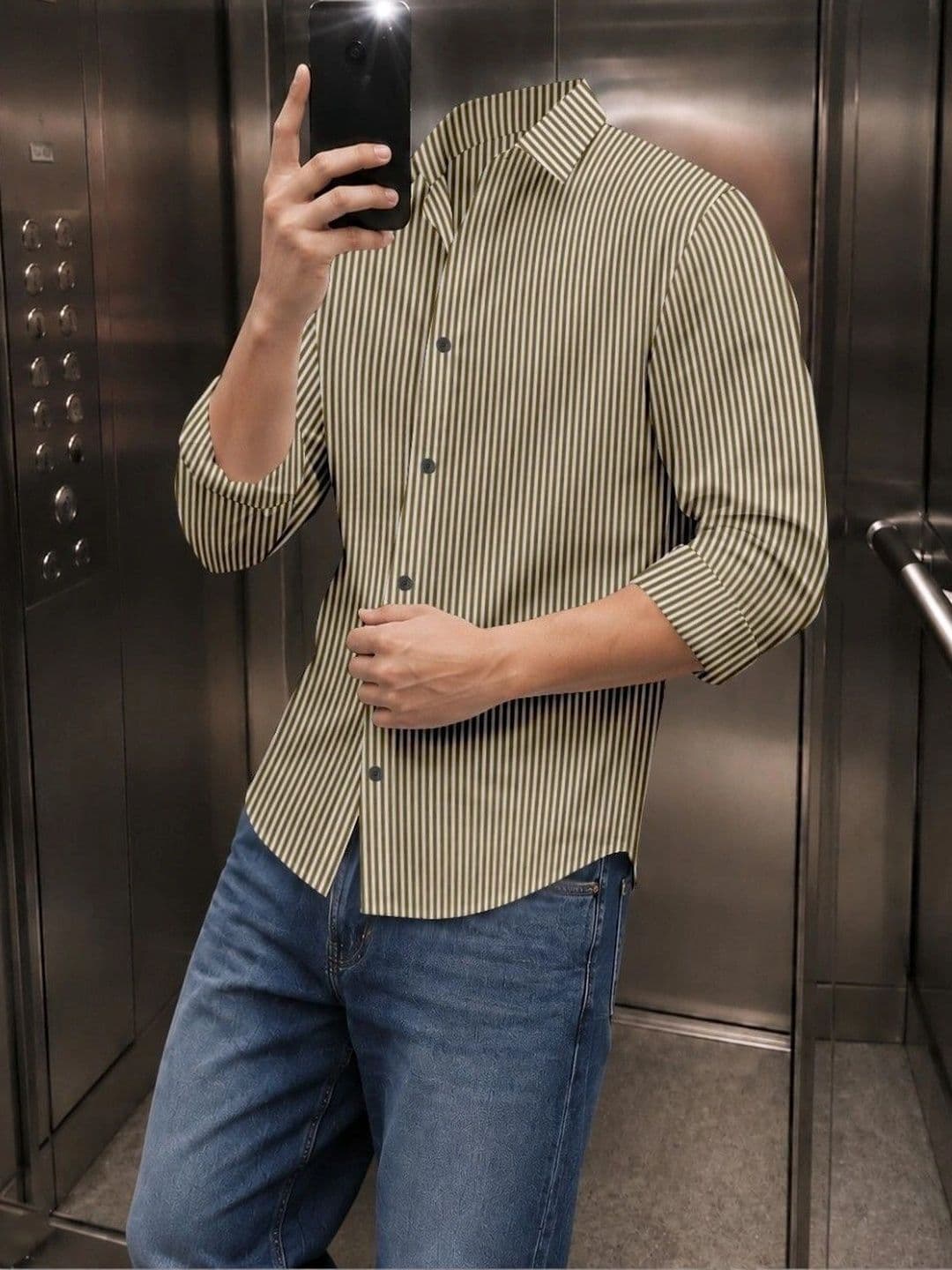 RINK ENTERPRISE Men Striped Casual Shirt thumbnail 3