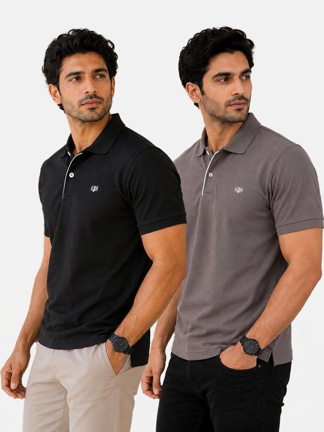 VELDEER Men Brand Logo 2 Polo Collar T-shirt thumbnail 2