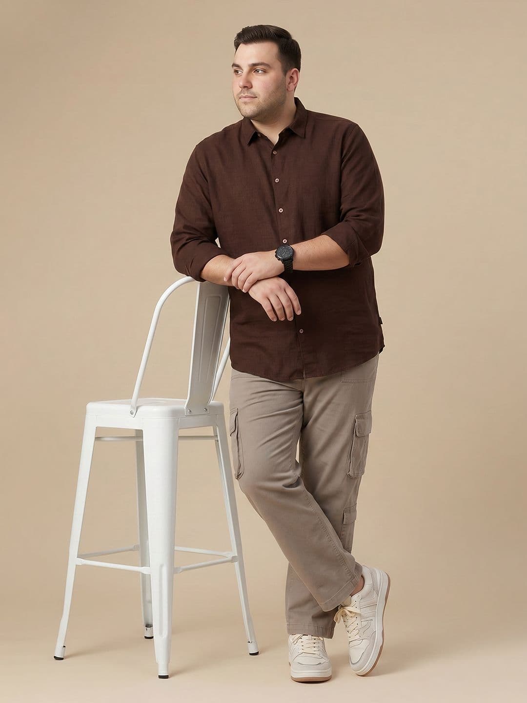Sztori Plus Size Spread Collar Casual Shirt thumbnail 2
