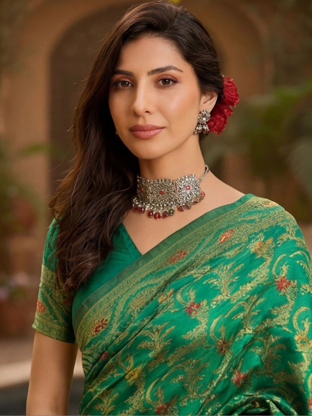 Anouk Rustic Woven Design Zari Silk Blend Designer Kanjeevaram Saree thumbnail 2