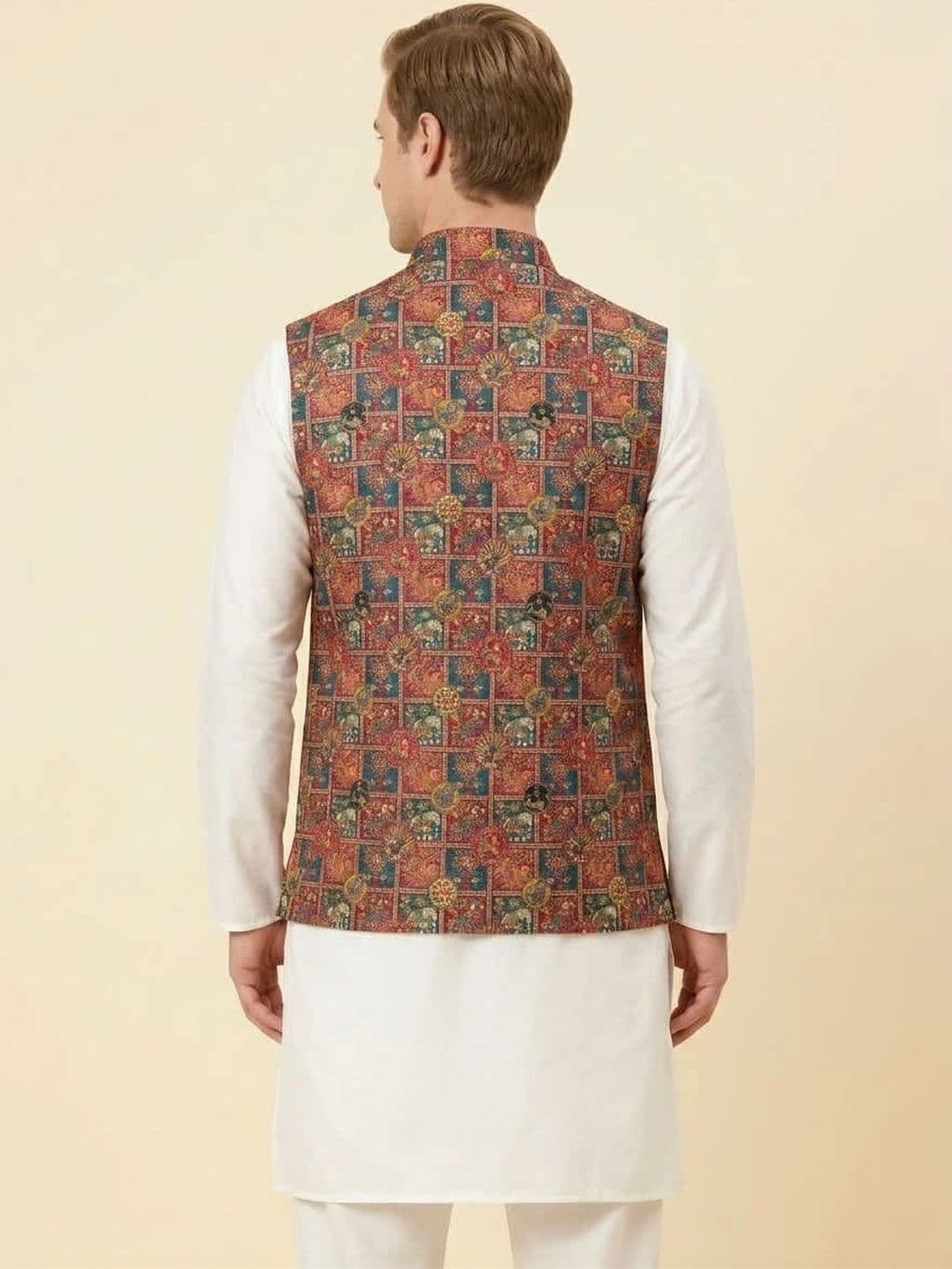 Safa Marwa Printed Nehru Jackets thumbnail 3