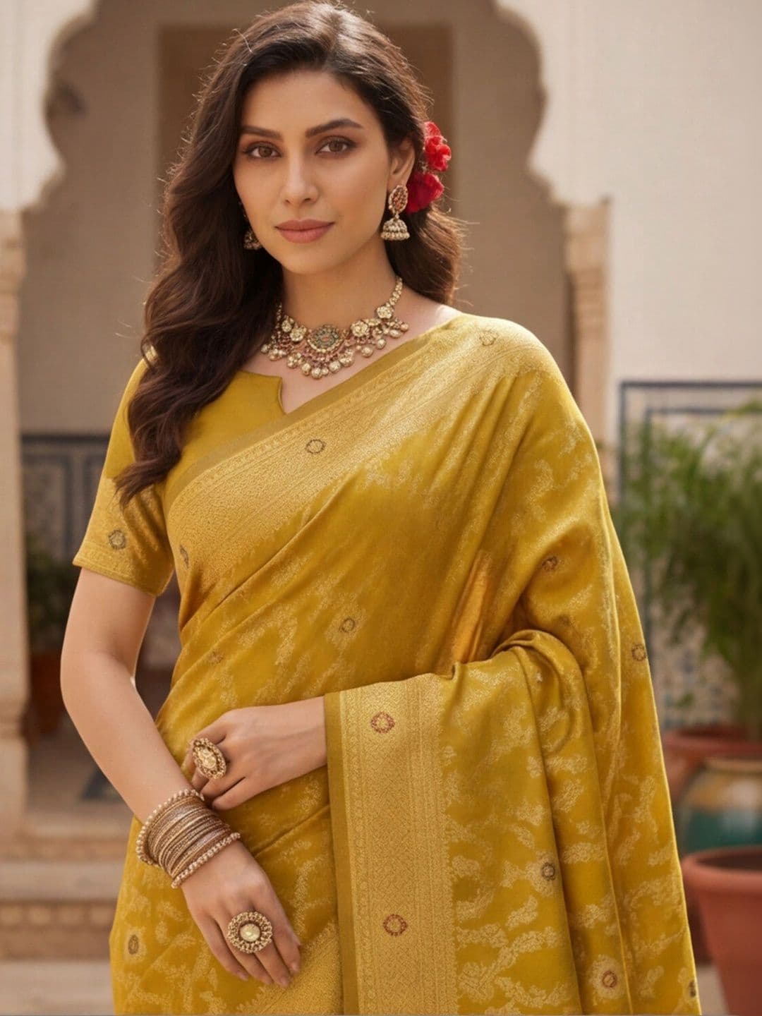 Anouk Rustic Woven Design Zari Silk Blend Designer Kanjeevaram Saree thumbnail 5
