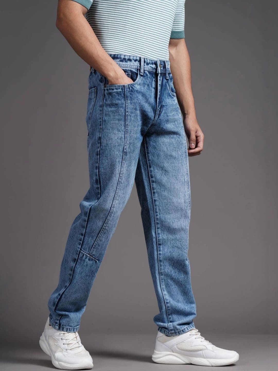 PAUL STREET Men Comfort Tapered Fit Mid-Rise Jeans thumbnail 5