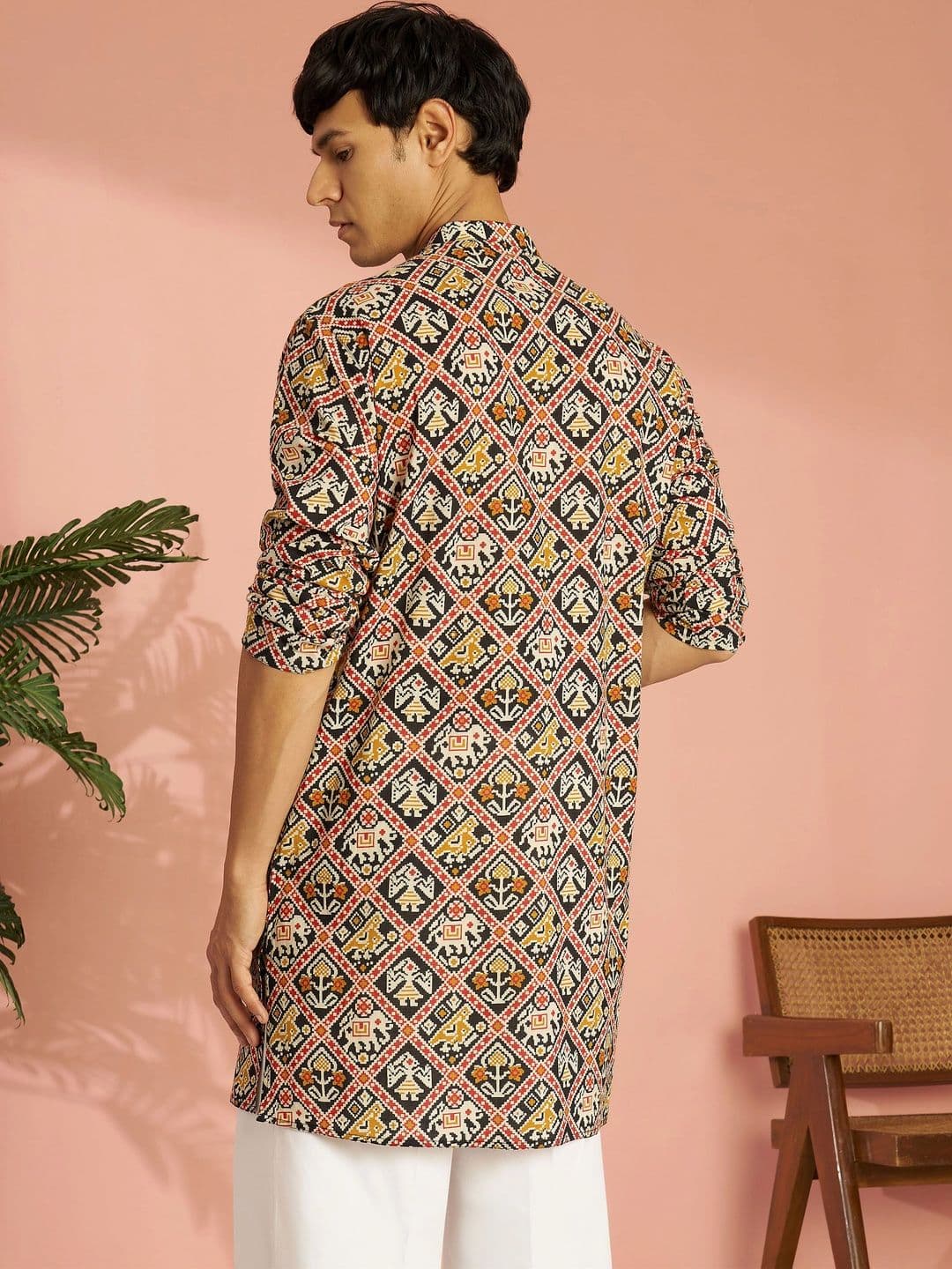 VASTRAMAY Men Ethnic Motifs Printed Kurta thumbnail 3