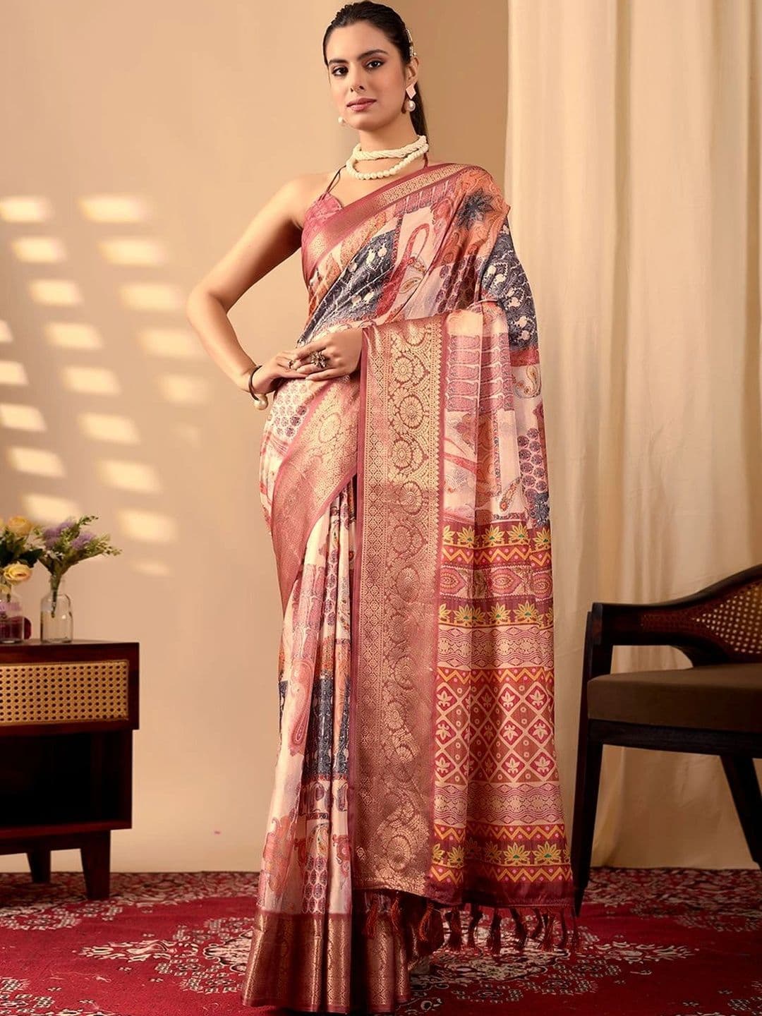 Moda Rapido Zari Silk Blend Designer Saree - view 1