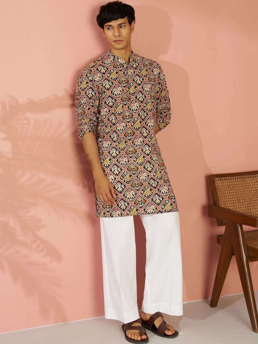 VASTRAMAY Men Ethnic Motifs Printed Kurta thumbnail 2