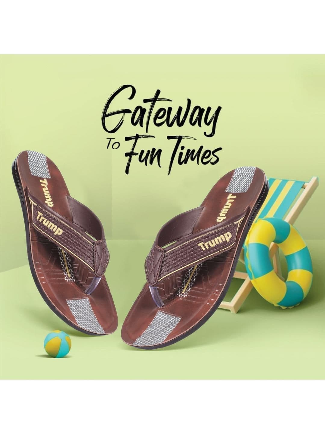 Trump Men Tan Flip Flops - view 1