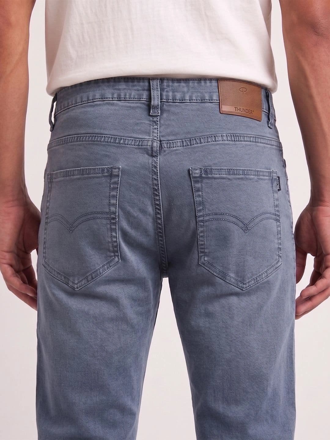 THUNDER JEANS Men Regular Fit Mid-Rise Stretchable Jeans thumbnail 2