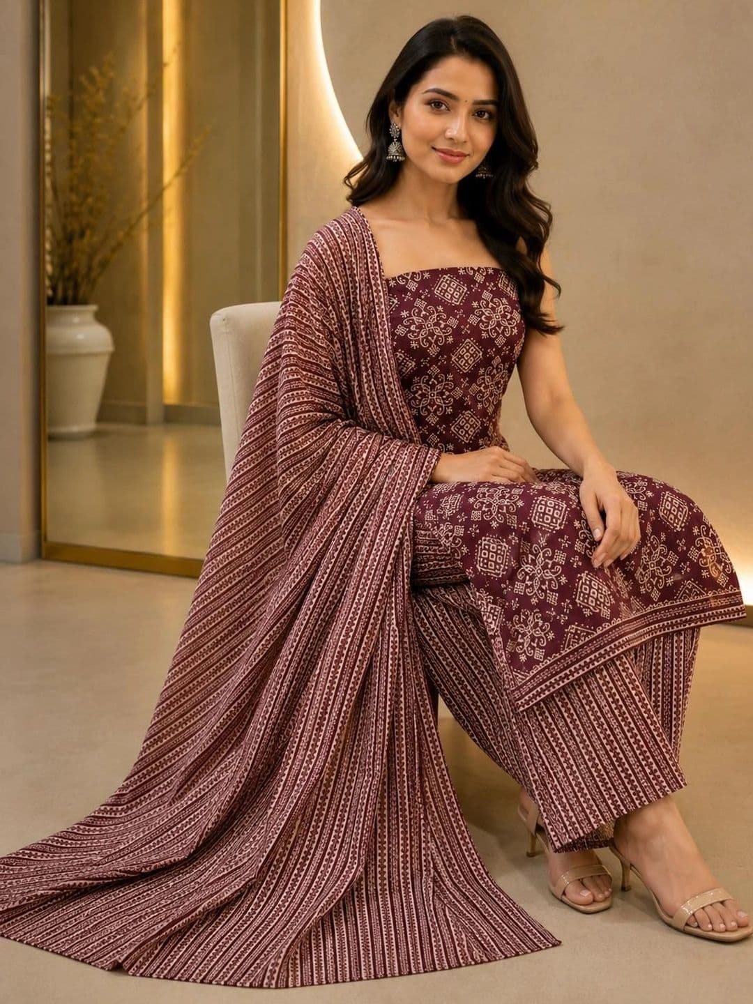 SHREE LAXMINARAYAN TEXTILE Printed Pure Cotton Unstitched Dress Material thumbnail 3