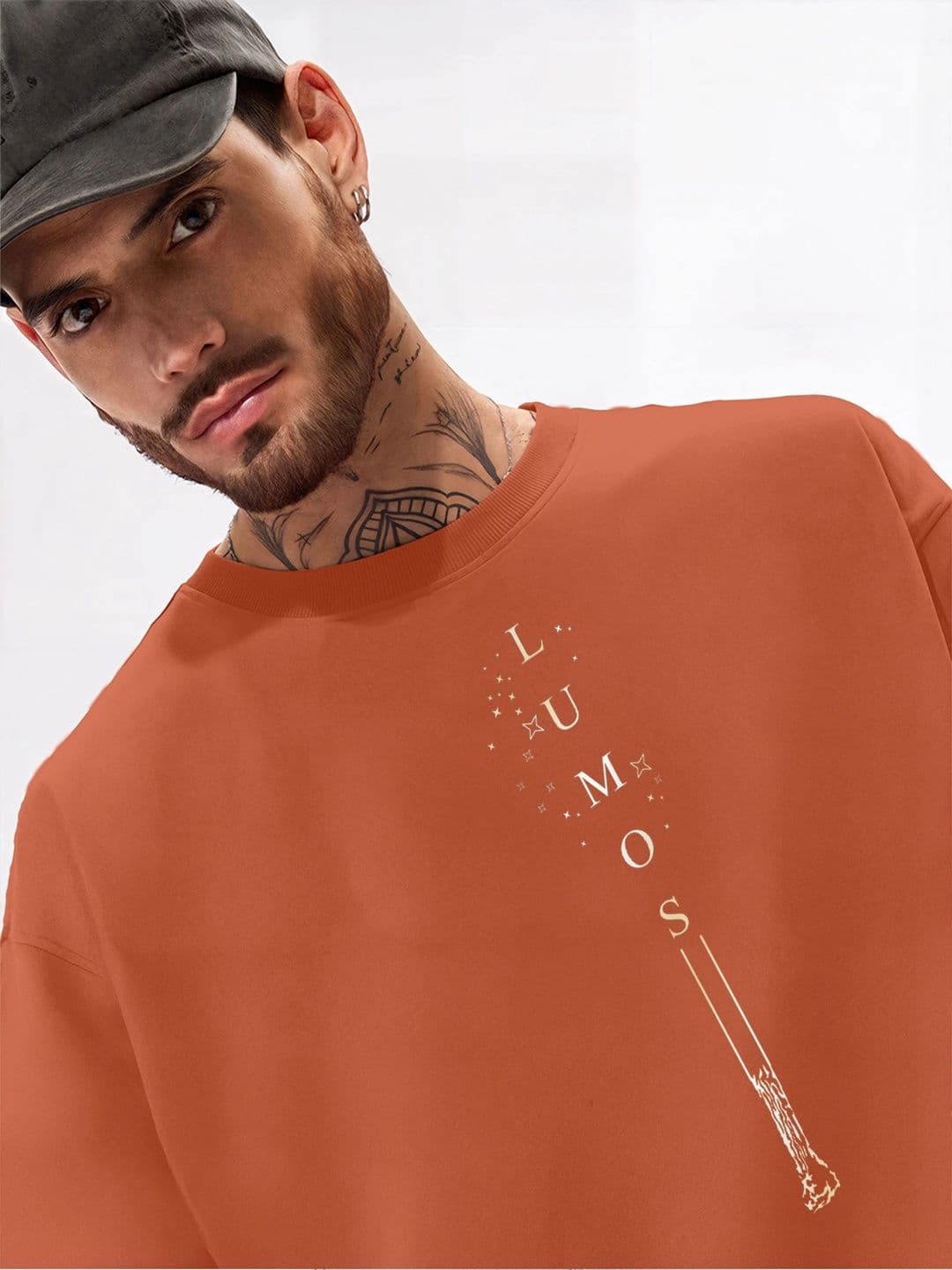 Moda rapido X TOGS & TERRE Men Printed Drop-Shoulder Sleeves Organic Cotton Blend T-shirt thumbnail 3