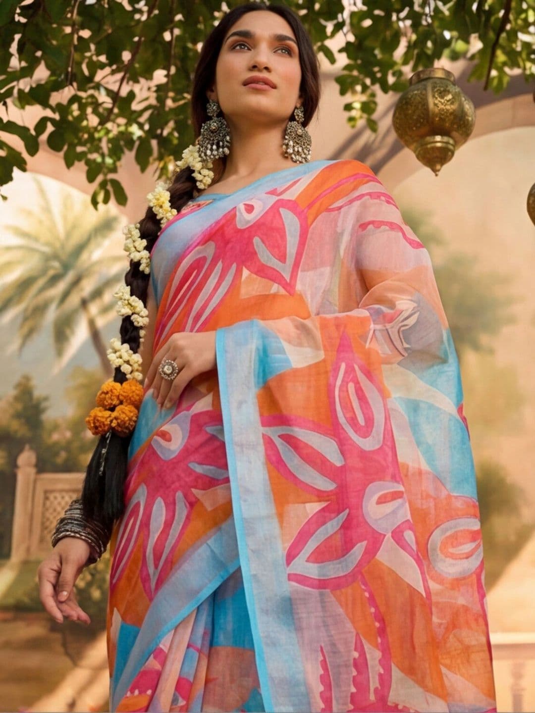Anouk Rustic Zari Pure Linen Designer Khadi Saree thumbnail 3